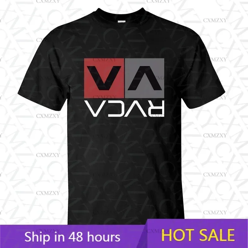 

Men T Shirt Casual RVCA Classic Logo T-shirt Graphic Summer Short Sleeves 100% Cotton S-3XL Cool Tee