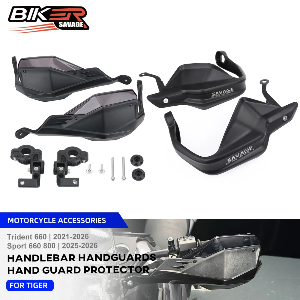 

2026 For Tiger Sport 660 800 Handlebar Handguards FOR Trident 660 2021-2025 Hand Guard Wind Deflector Handle Lever Protector