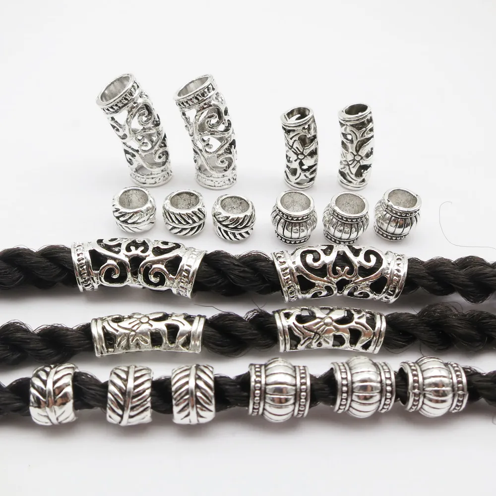 

10pcs/pack Different Styles hair braid dread dreadlock beard beads rings tube For Hair Jewelry Making Supplies Accessories ﻿
