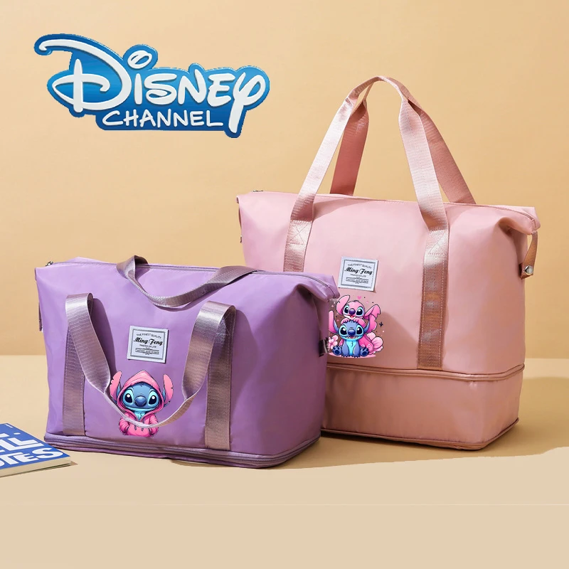 Disney Stitch Traveling Bag Folding Storage Boarding Luggage Clothes Handbags Stich Move House Large Expandable Capacity Bags