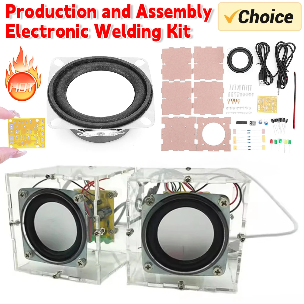 

Комплект для самостоятельной сборки колонок, совместимых с Bluetooth, набор для электросварки, набор для самостоятельной сборки, компоненты для электронных колонок 2x 3 Вт