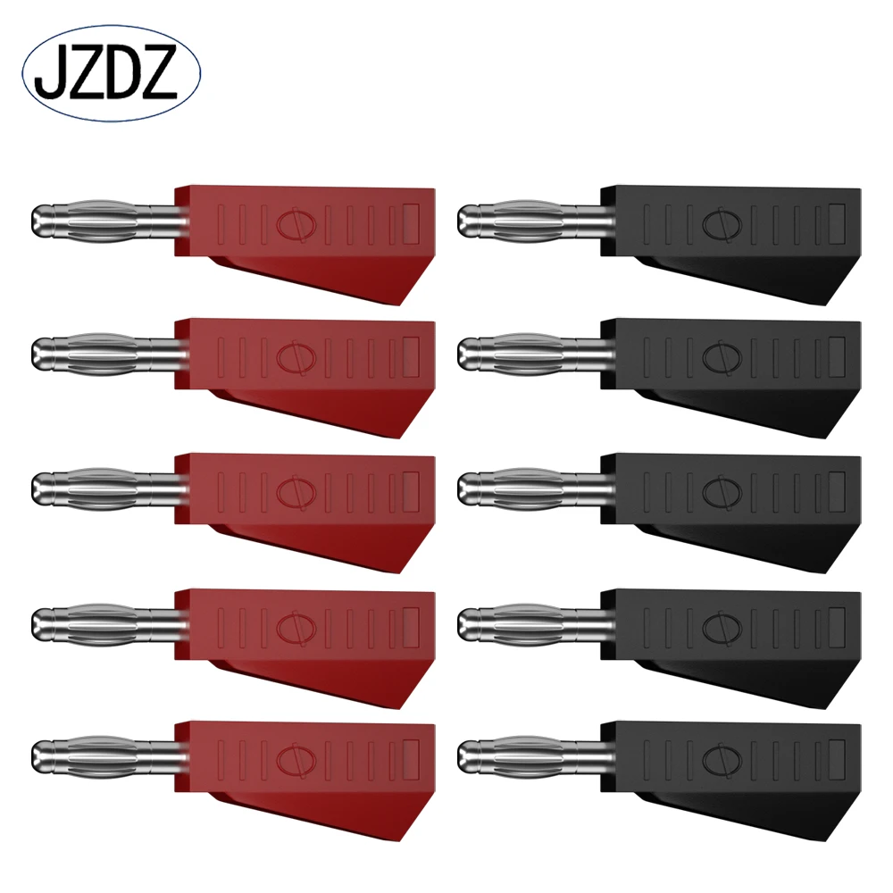 JZDZ 10 sztuk 4MM wtyczka bananowa do układania w stosy miedź niklowana lutowanie złącze elektryczne narzędzia DIY J.10029