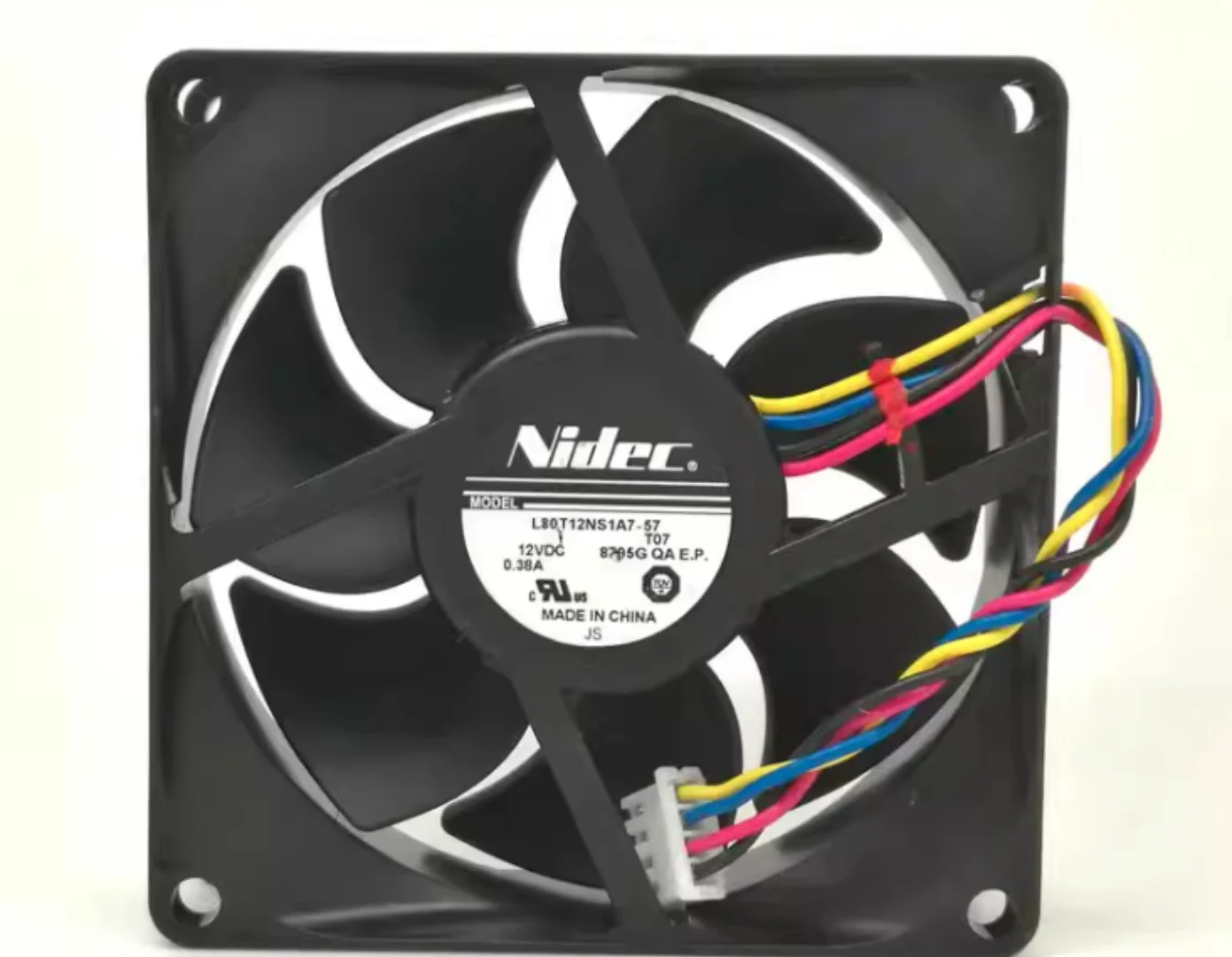Original NIDEC 8025 8CM DC12V 0.38A L80T12NS1A7-57 4-wire large airflow cooling fan