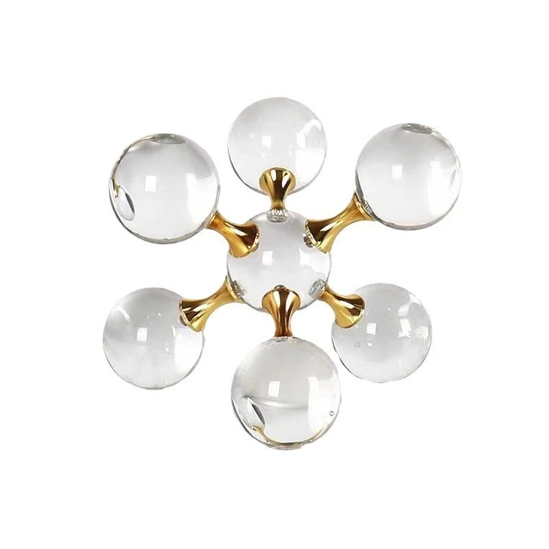 Modern minimalist European-style light luxury geometric crystal hexagonal molecular ball ornament for model homes and sales offi