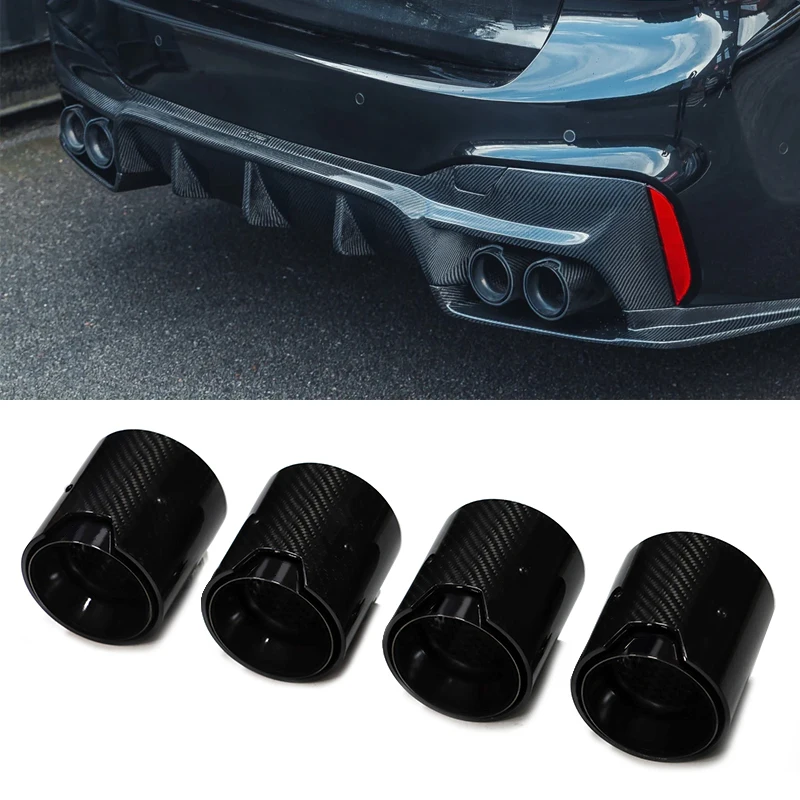 4PCS/lot Carbon Fiber Exhaut Tip For BMW M5 F90 Carbon Fiber Exhaust tips Tailpipe Exhaust Tip Nozzle Muffler Tip