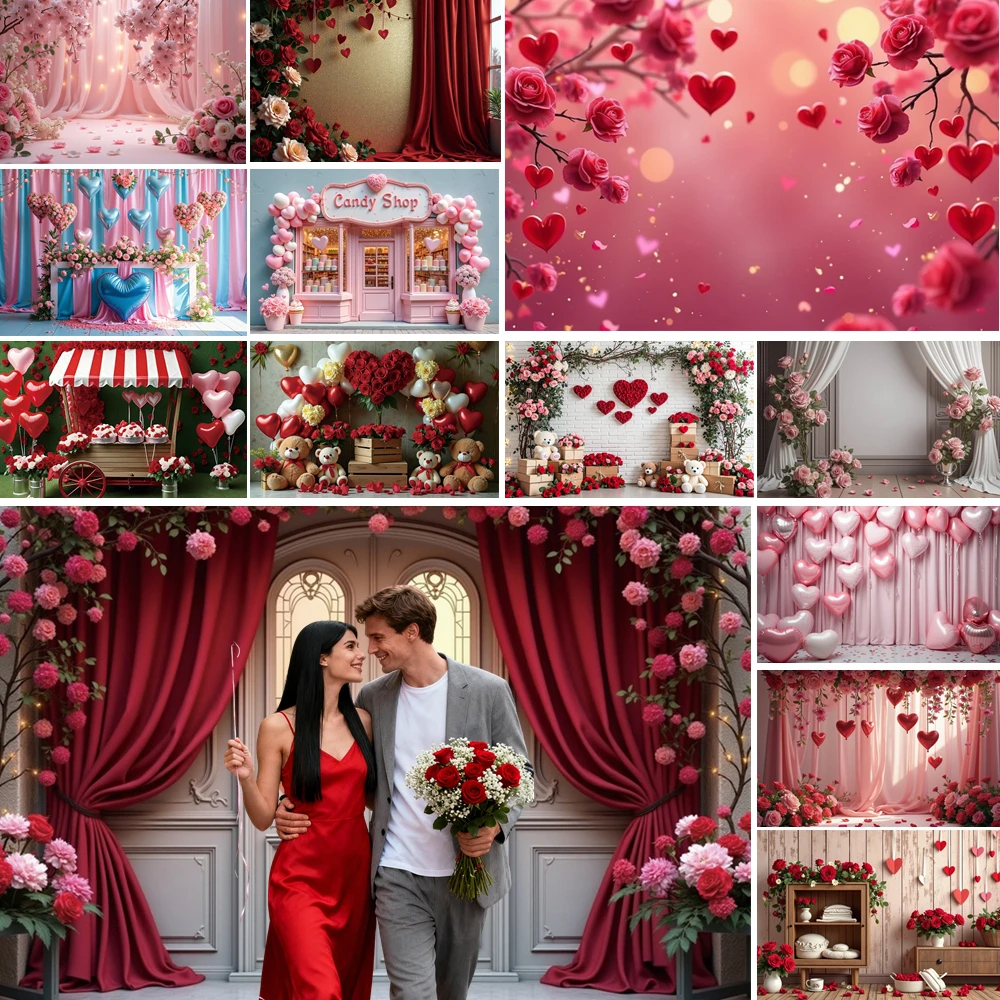 

MOON.QG Decoration Valentine'S Day Photographic Background Curtains Wooden Cabinet Bokeh Backdrop Photography Accessories Shoot