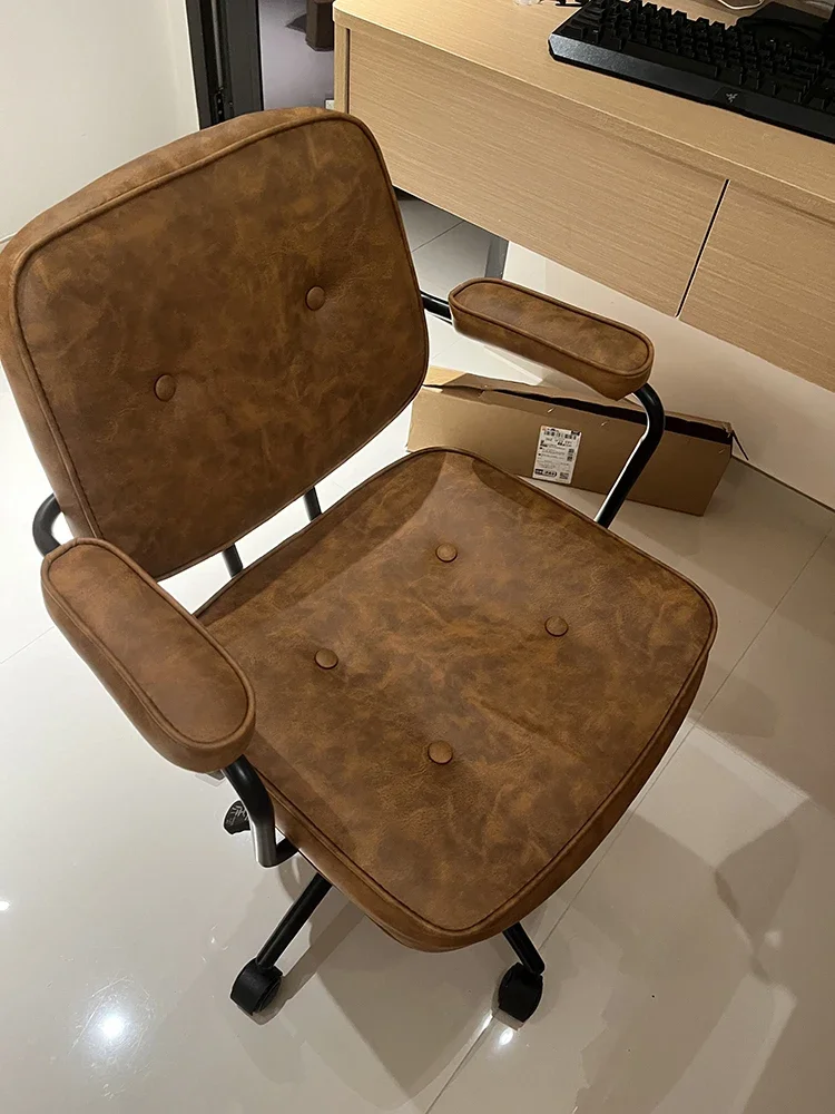 Furniture Office Computer Chair Leather Home Living Room Backrest Stool Lifting Rotate Armchair Bedroom Study Game Chairs