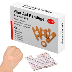 100pcs/lot Band Aid Waterproof Bandage First Aid Breathable Wound Dressing Medical Tape Wound Plaster Emergency Kits Bandaids