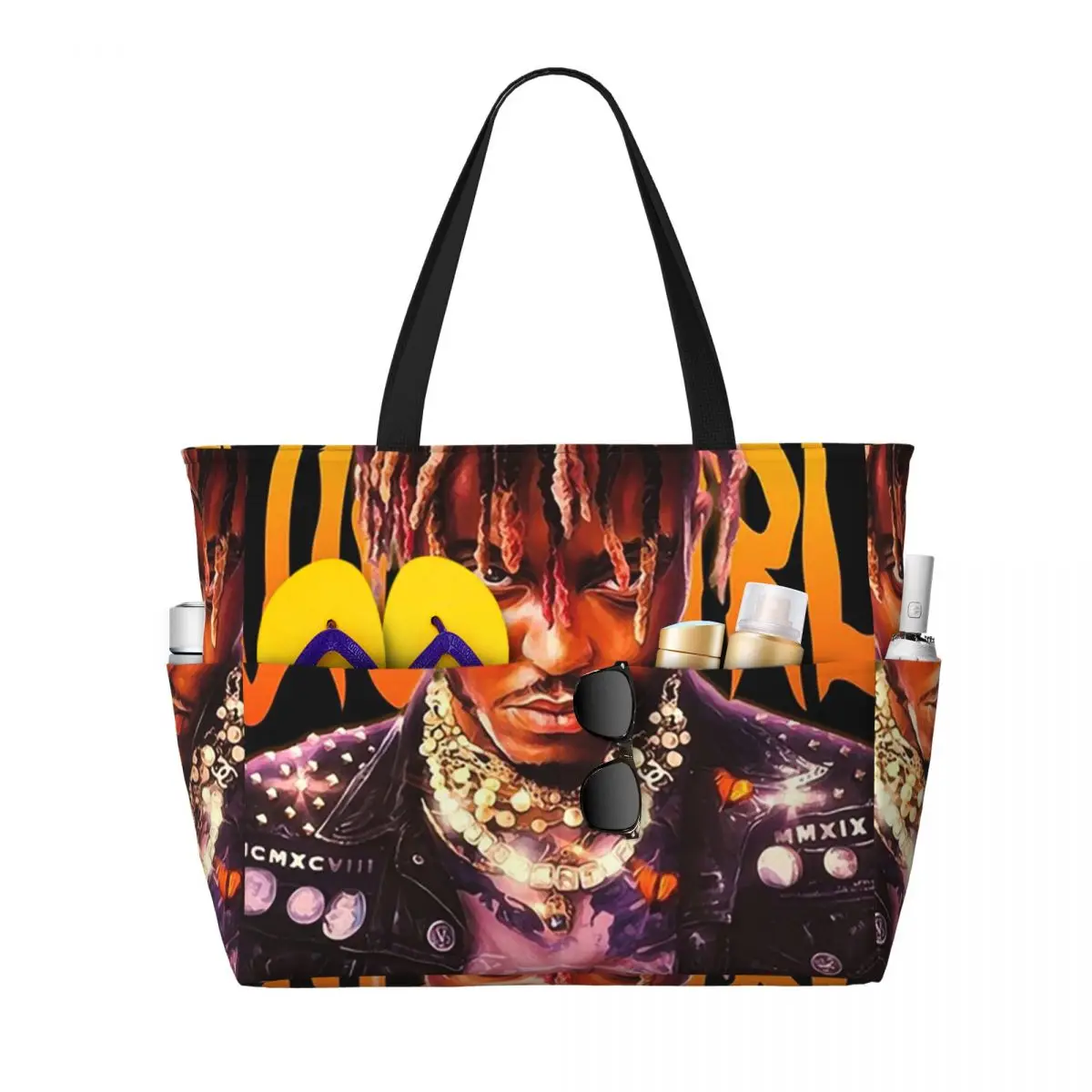 Juice Wrld Streetwear Beach Tote Bag Sport Gym Yoga Duffle Large Tote Bag Women Travel Bag Fitness bag