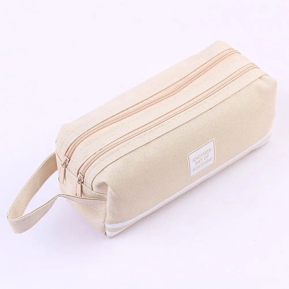 Stationery Bag Stationery Gift Capacity Double Layer Pencil Bag with Zipper Durable Makeup Brush Pen Pouch Stationery for Needs