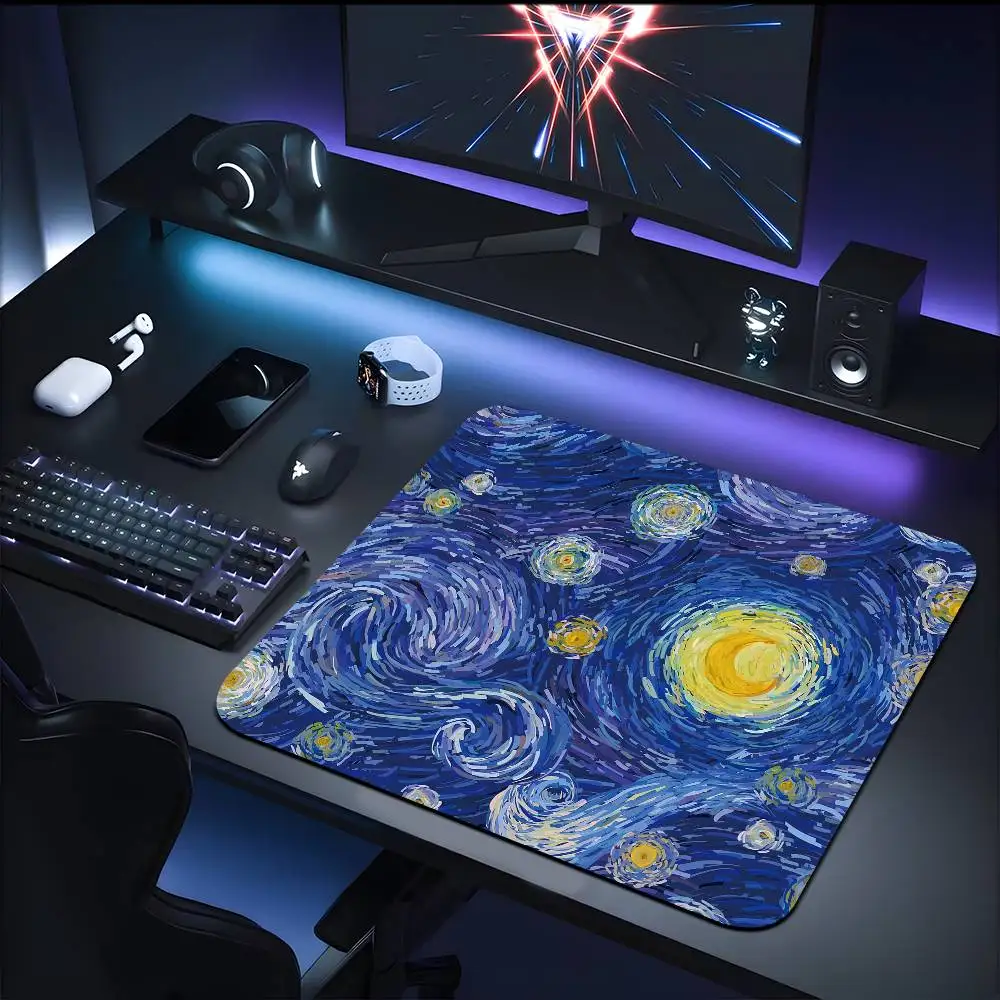 لوحة ماوس صغيرة من V-Vincent Willem Van Gogh، وسادة كمبيوتر محمول مضادة للانزلاق #4