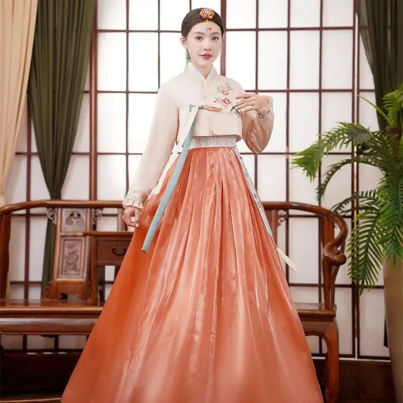 الملابس الكورية للنساء Yanji الإنترنت الشهيرة التقاط الصور فستان المحكمة الأداء اليومي سوبر الجنية الهانبوك ملابس الزفاف #3