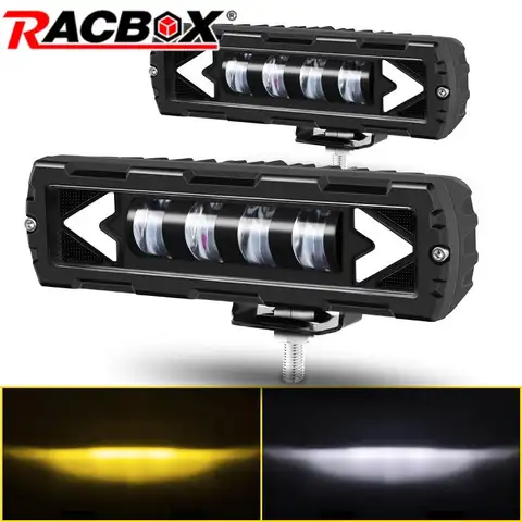 6 Zoll 7D LED Arbeitslichtleiste Offroad Nebelscheinwerfer Fahrlauflicht für 4X4 ATV SUV LKW Traktor Motorrad Auto 12V 24V