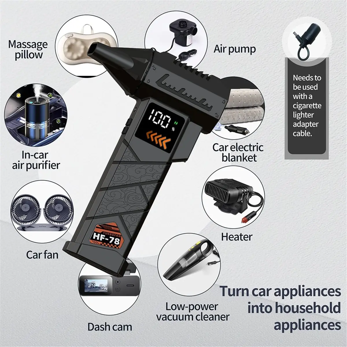 Promotional-Powerful Air Blower with LED Display, 40mm Jet, 800g Wind Pressure, Brushless Motor A