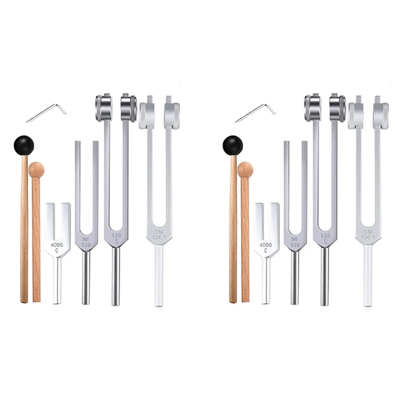 

8Pcs Tuning Fork Set(128Hz, OM 136.1Hz, MI 528Hz, 4096Hz),For Healing Chakra,Sound Therapy,Reliever Stress