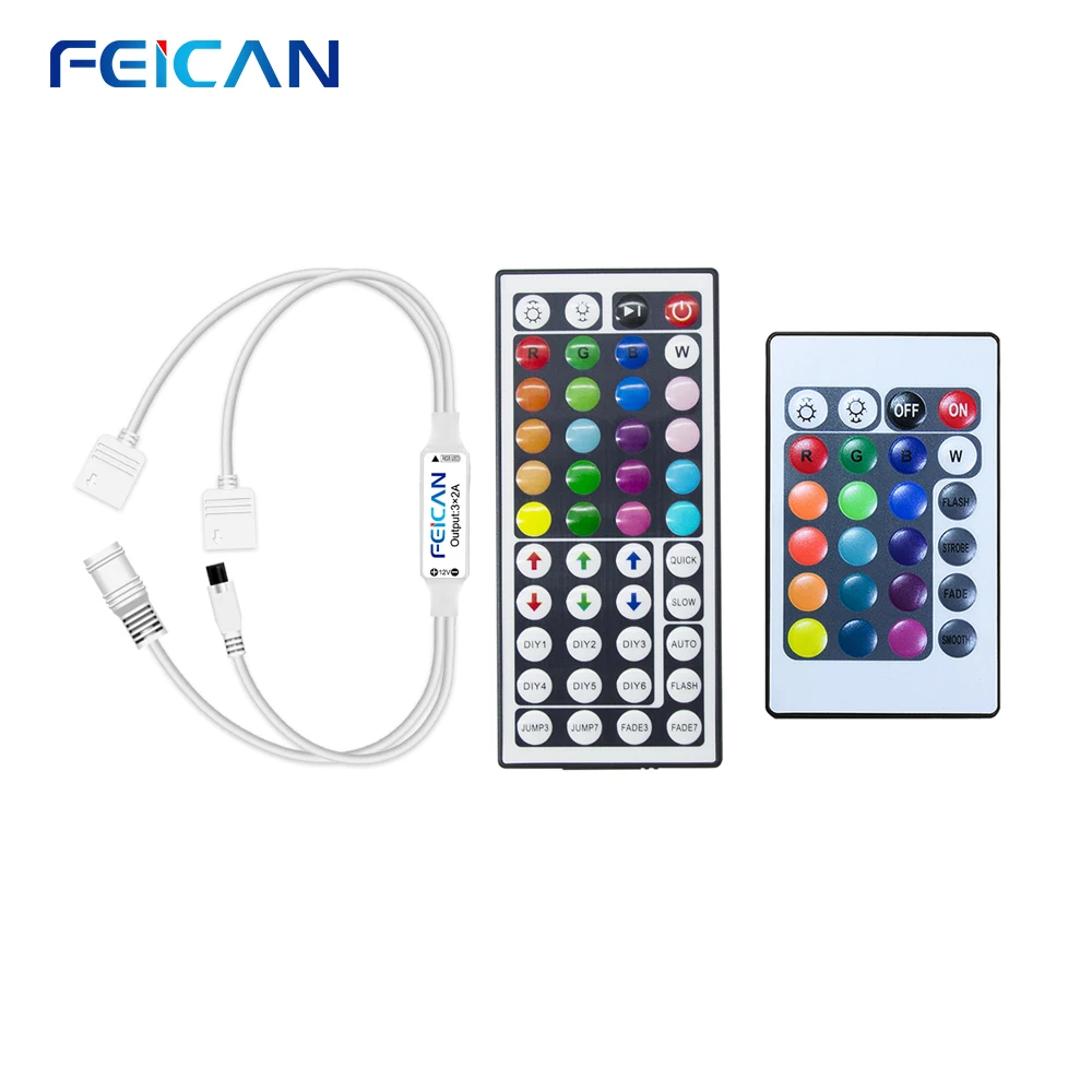 LED Strip RGB Controller 12V LED Dimmer Light Color Control 44Key IR Remote Controller for LED Diode Tape Backlight Neon Ribbon