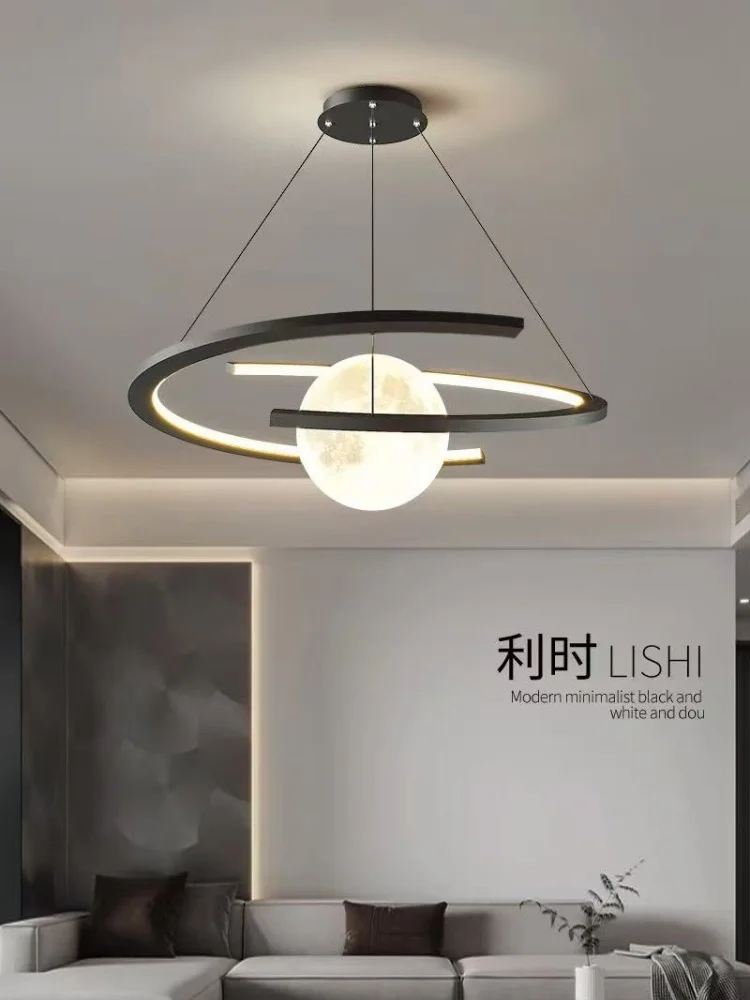 Modern 3D Moon Chandelier Bubble Planet LED Chandelier Children's Tenant Hall Bedroom Home Lighting Fixtures