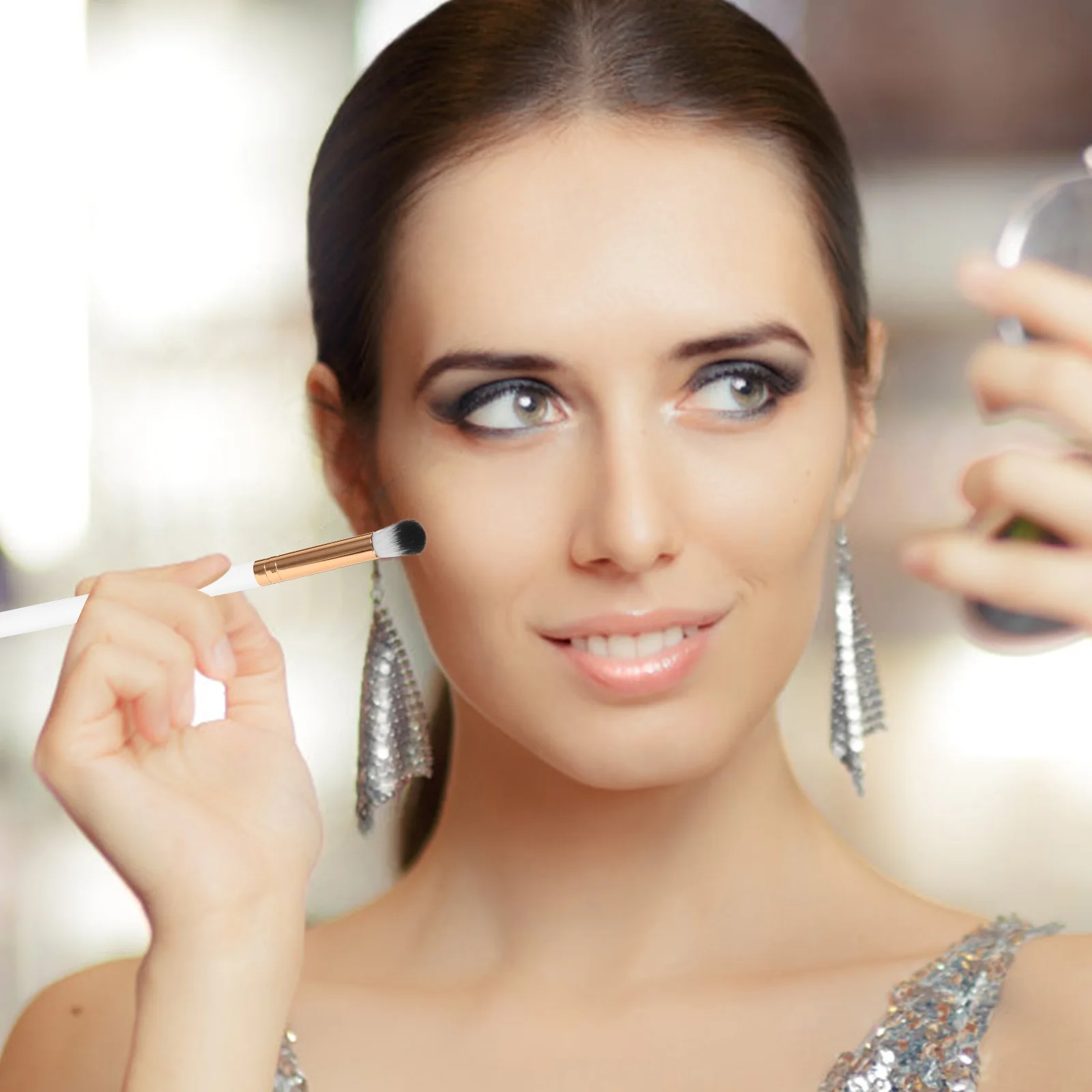 10개입 아이 메이크업 브러시 세트 전문가용 아이섀도우 컨실러 어플리케이터 컴팩트 소형 브러시 여성용 아이 메이크업 브러시