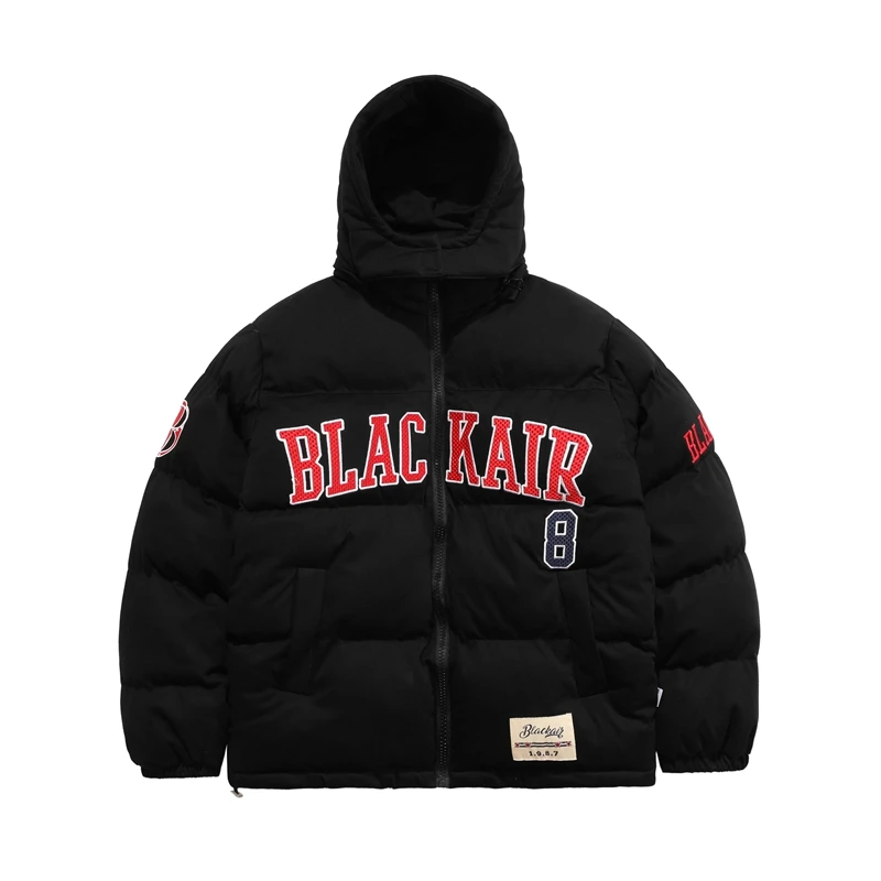 Men Winter Parkas Coat 2021 Male Hip Hop Oversize Letter Embroidery Couple Bread Clothes Jackets Cotton Harajuku Streetwear Tops