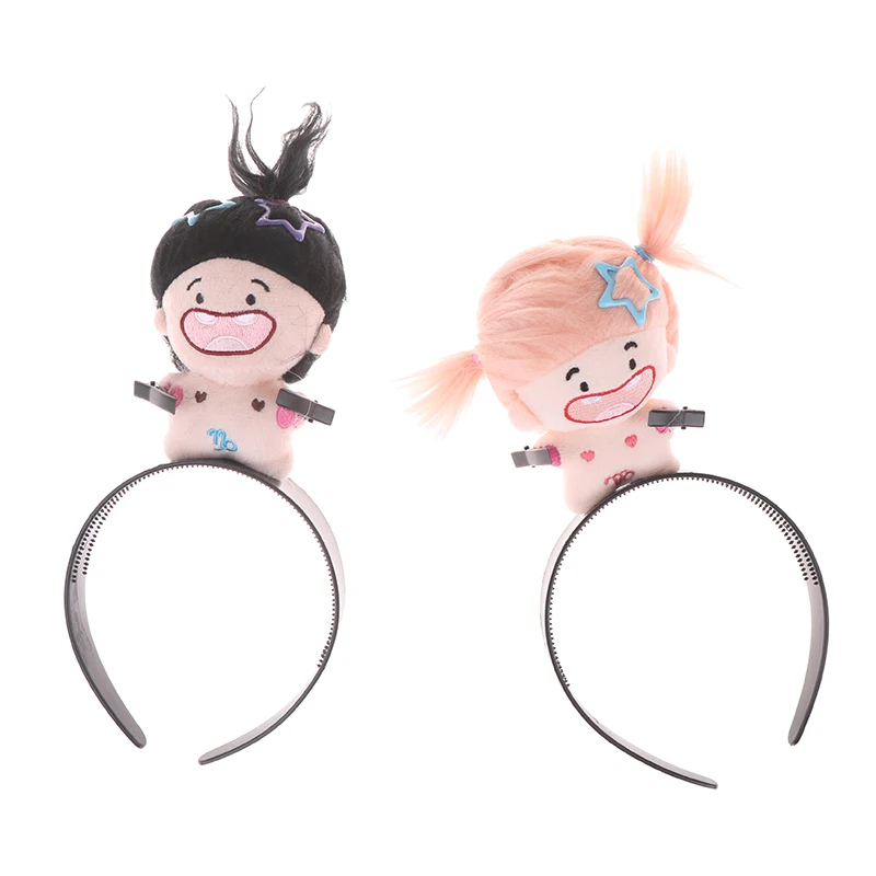 Cerchietto per capelli per bambola carina cartone animato per ragazze Cerchietto per capelli in peluche divertente Cerchi per capelli per bambola intrecciata Cerchi per capelli per lavaggio viso Accessori per capelli dolci