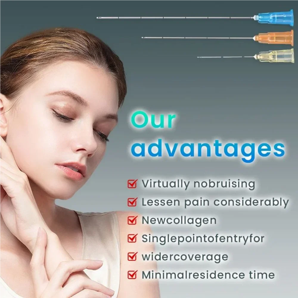 50pcs/box  Microcannula  Blunt Tip Micro Cannula Needle for Injectable Hyaluronic Acid Fillers