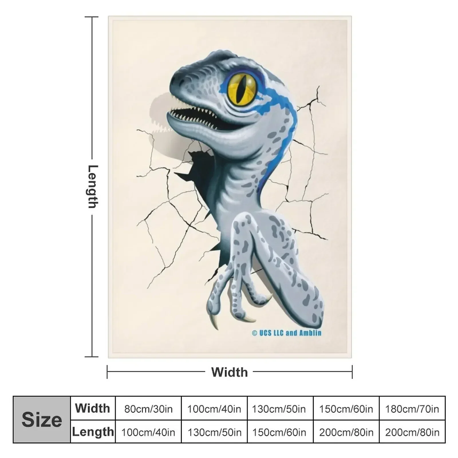 Jurassic World - Baby Blue Velociraptor Throw Blanket Moving Loose wednesday Cute Cute Plaid Decorative Sofa Blankets
