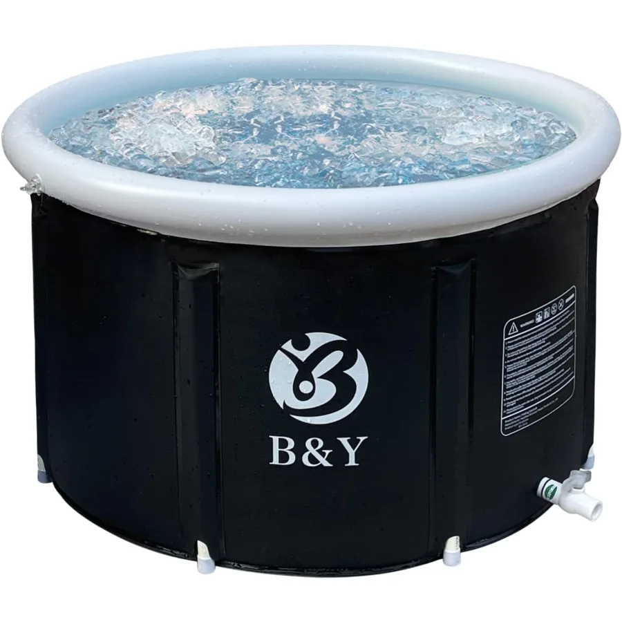 

Ice Bath Tub Foldable Bathtub for Athletes Portable Cold Plunge Tub for Cold Water Therapy at Home Outdoor Gym Black 90 Gal