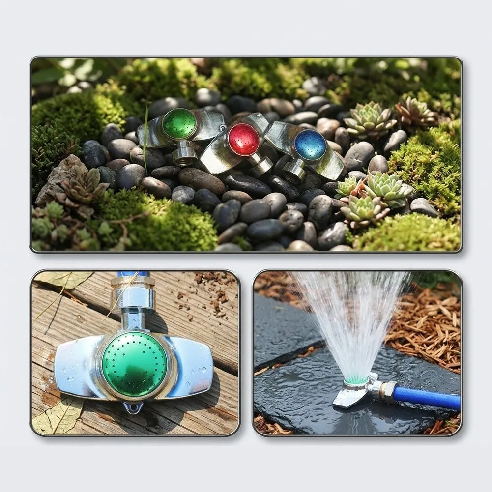 Zinc Alloy Outdoor Watering Sprinkler 30ft Spray Coverage 360 Degree Rotation for Lawns Patios and Greenhouse Use