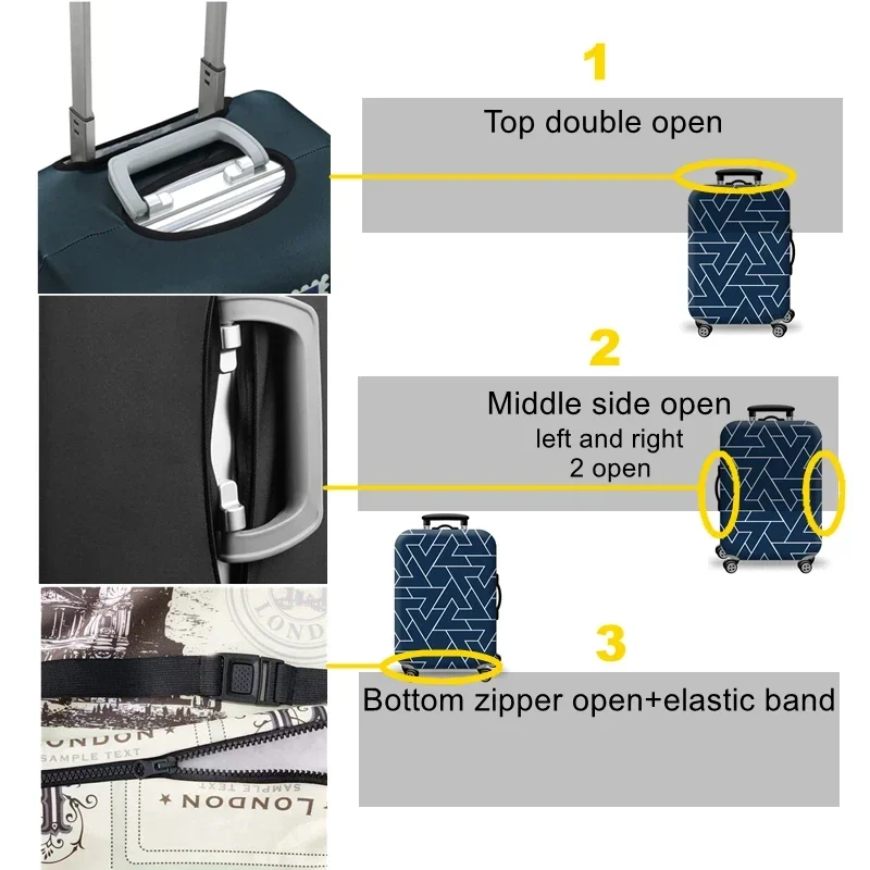 Housse de protection pour bagages en tissu extensible, étui anti-poussière pour bagages, adapté à la valise de 18 à 32 pouces, organisateur de voyage