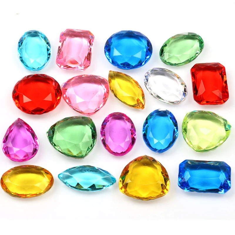 30 Uds. De gemas de diamante multicolores para niños y niñas, juguete de caza del tesoro pirata, juguetes para niños, joyas, joyería, regalos de fiesta Speelgoed Meisjes