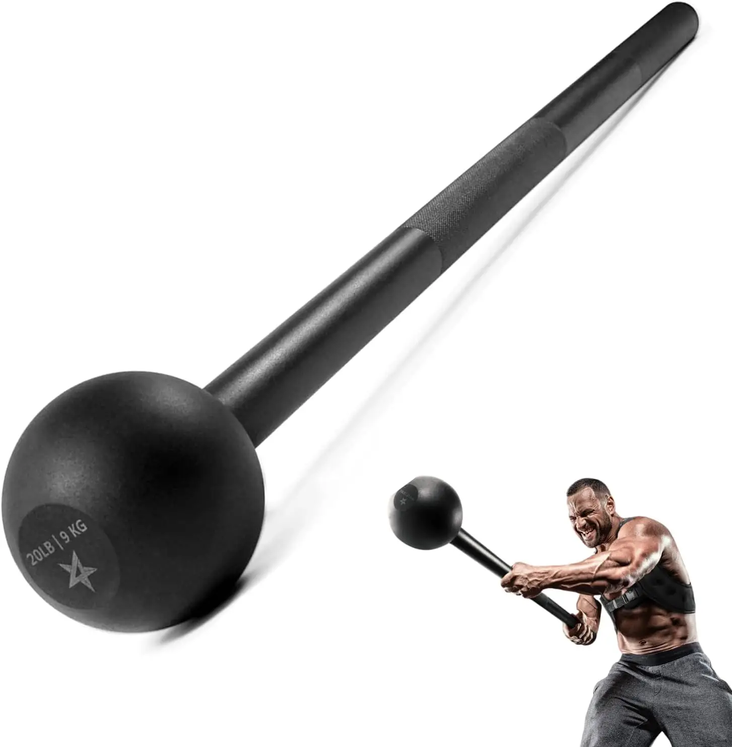 

Strength Training with Steel Mace Bell, Full - Body Workout, Multiple Weight Options, Silver Color, Ideal for Both Men and Women