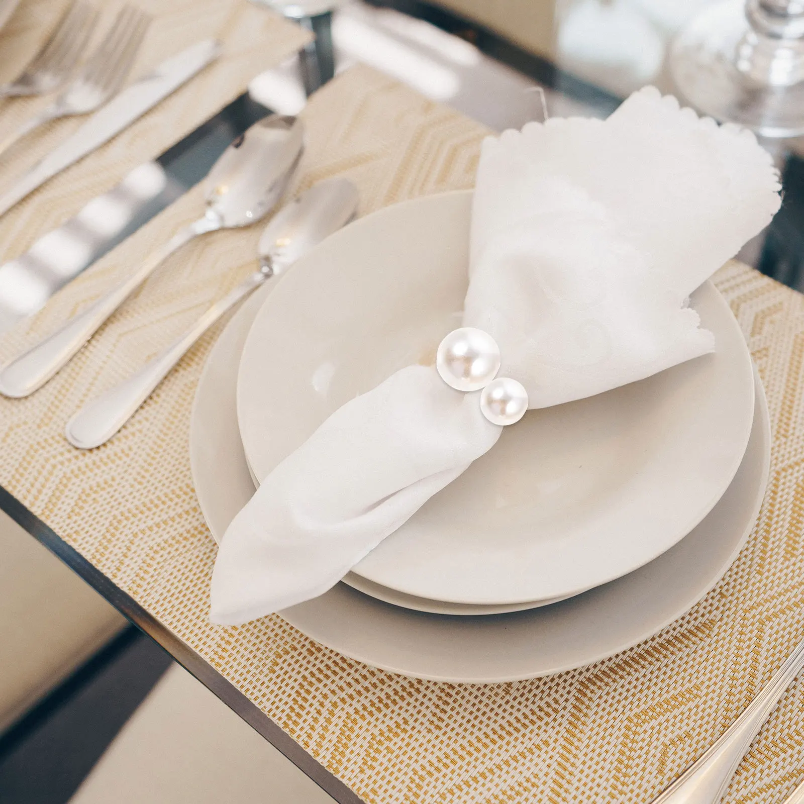

6pcs Napkin Circles Napkin Rings Elegant Table Setting Supplies Romantic Dinner Decorations Wedding Accessories