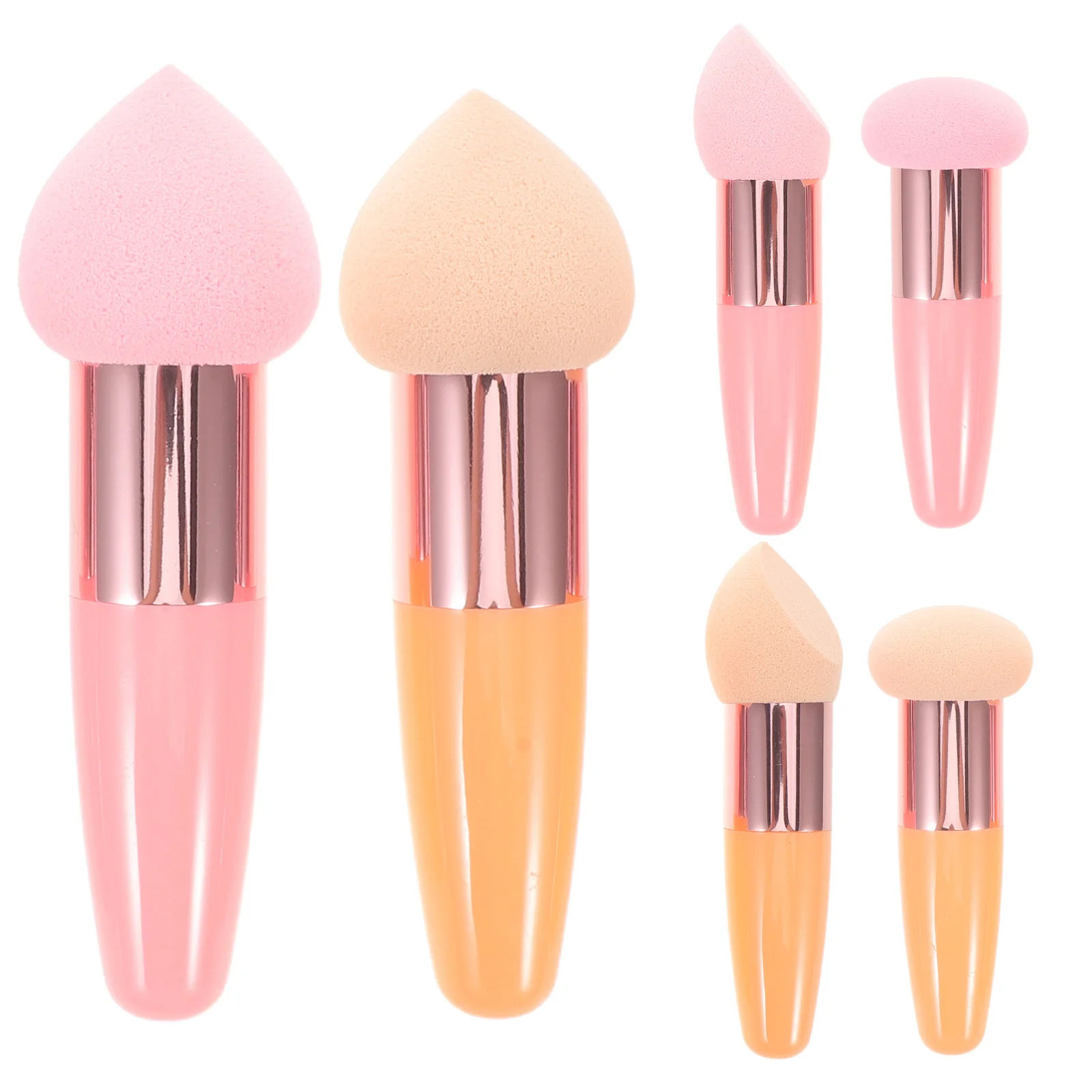 6 szt. Wielokolorowych Gąbek do Makijażu Zestaw Miękkich Okrągłych Gąbek Blender do Makijażu na Mokro i Sucho Aplikator do Podkładu w Płynie