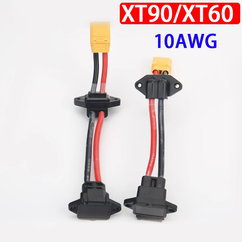Connecteur de batterie au lithium 10AWG XT90 mâle, en cuivre pur, bornier 6,0 mm², étanche et ignifuge