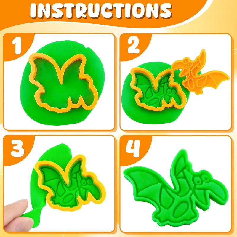 Cartoon Dinosaurier Spielen Teig Form Plastilin Spielzeug Zubehör für Kinder Kleinkinder 3D Kunststoff Formen Schneider Ton Knetmasse Werkzeuge