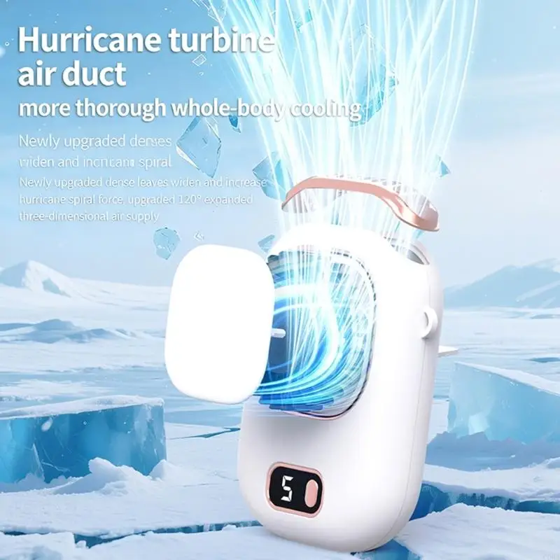 CORA Handsfree Neck Hanging Fan With Ice Cool Technology And Adjustment Wind Design For Comfortable Wearing