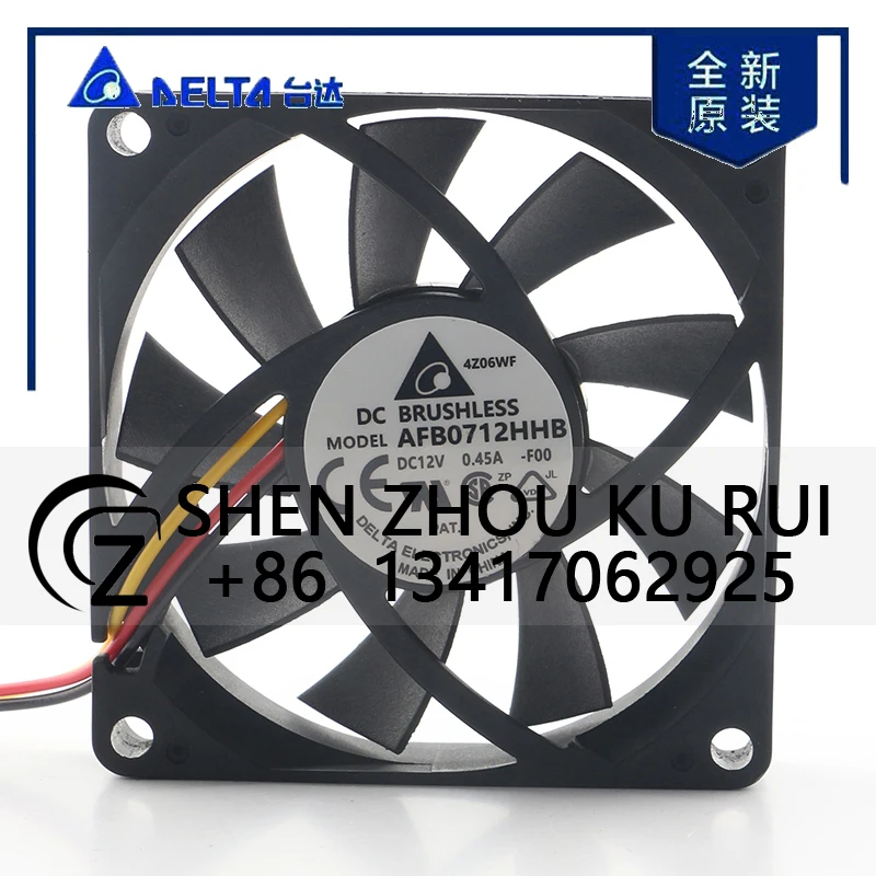 

Delta 5V 24V 48V DC 12V 0.45A AFB0712HHB-F00 AC EC 7015 70X70X15MM 7CM Low Noise High air Volume Double Ball Bearing Cooling Fan