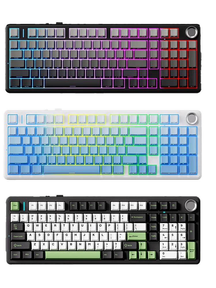 AULA F99PRO Gaming mechanisch toetsenbord 99-toetsen Drie modus Draadloos Hot-swappable pakkingstructuur Aangepast toetsenbord met mediaknop - afbeelding 2