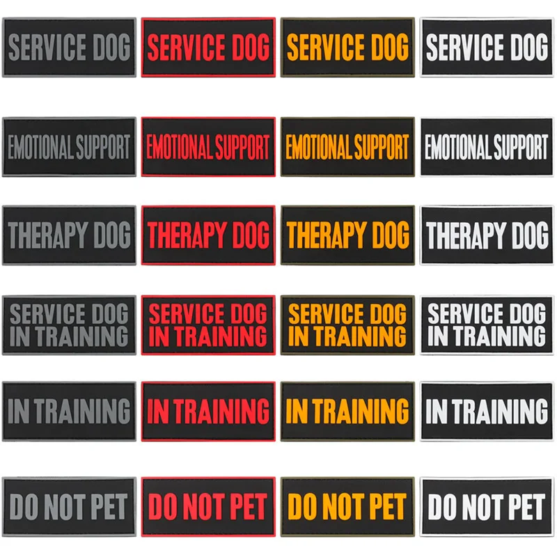 

3D PVC Rubber PET Harness Badge DO NOT PET Training Service DOG THERAPY DOG Glow-in-the-dark Patch
