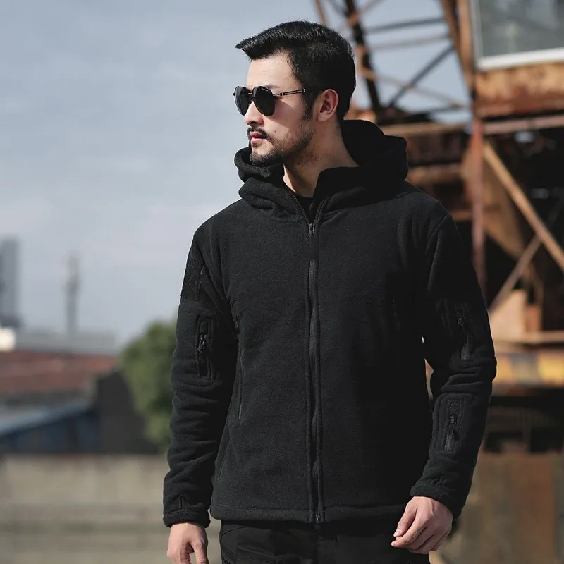 

Autumn and Winter Men's Wear sweatshirts New Men's Casual Outdoor Tactical Hooded Sweater Men's Fleece Solid Color Sweatshirt