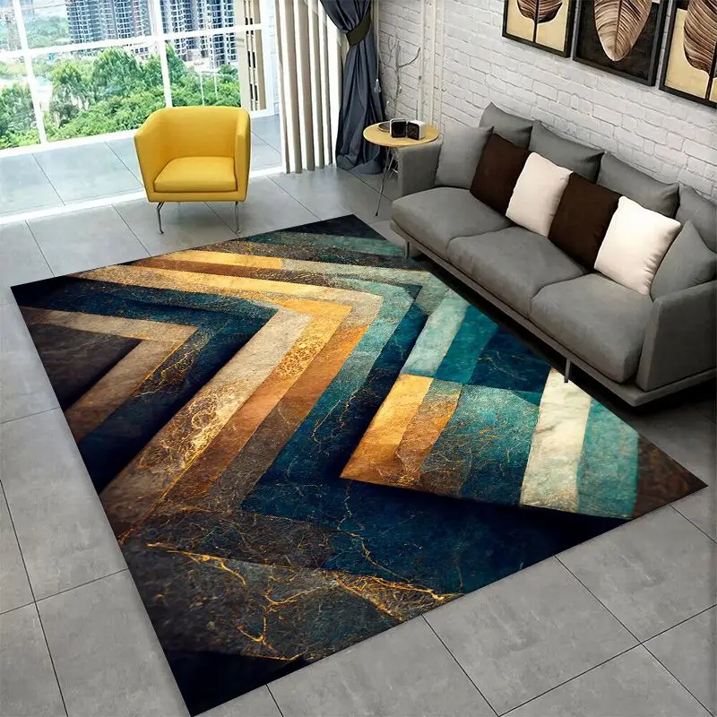 Retro Bohemian Geometric Art Lines Luxury Large Area Rug Non-slip Carpet for Bedroom Living Room Sofa Home Decor Floor Mat Gift