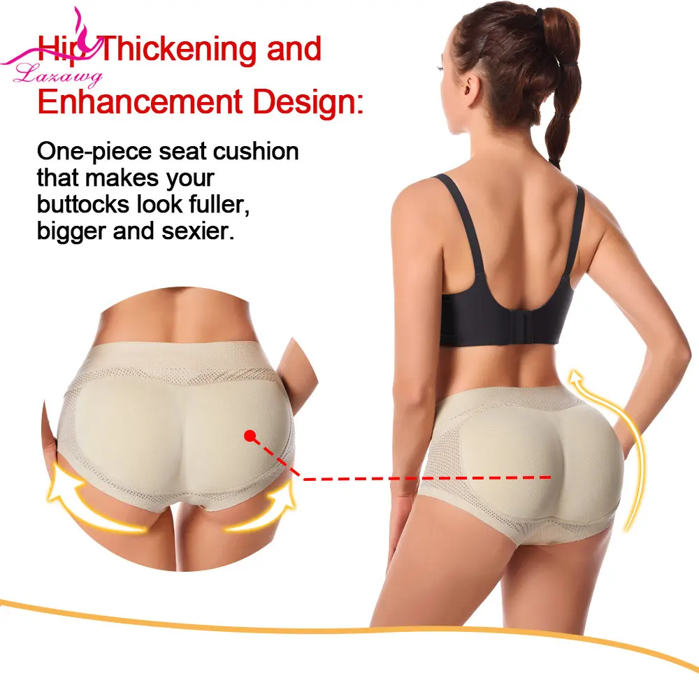 LAZAWG Padded Butt Lifter Panties for Women Hip Enhancer Brief Tummy Control Slimming Panty Push Up Underwear Seamless Shapewear