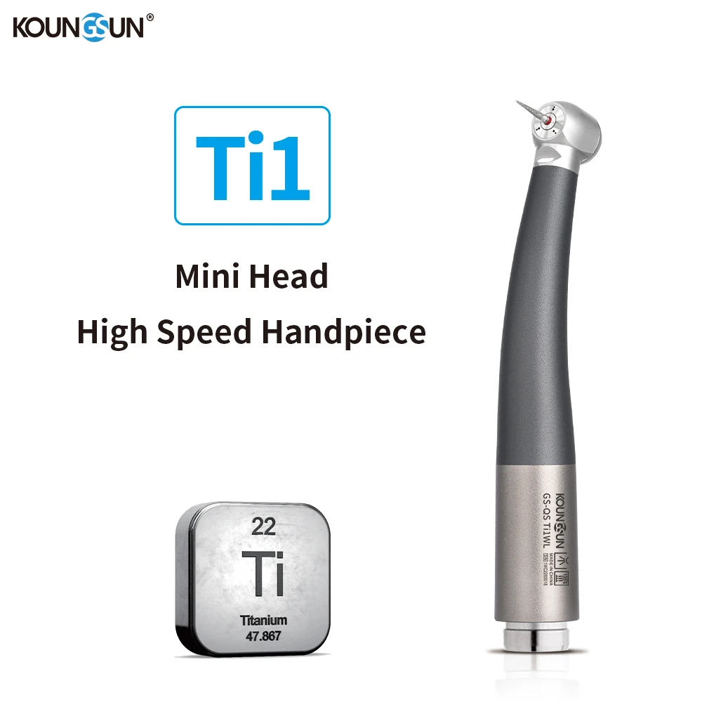 Fit W & H Coupling Titanium Body Mini Head Dental LED Light Optic Fiber, Speed High Handpieces