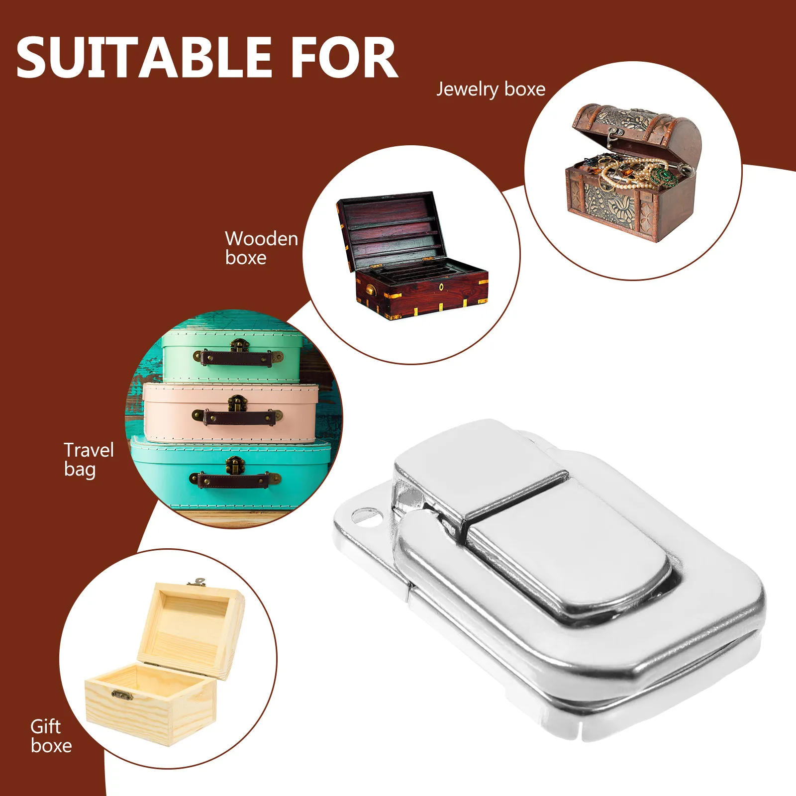 3Pcs Guitar Accessory Latches Premium Thick Iron Bag Clasps Waterproof Rust Resistant for Travel Luggage Crossbody Bags