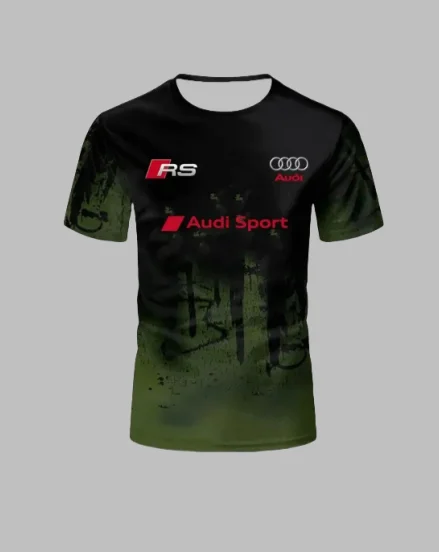 Sommerliches Audi Fashion Racing T-Shirt mit Motorradmuster, bedruckt, kurzärmelig, für Herren und Damen, Sport-Oberteil für Erwachsene