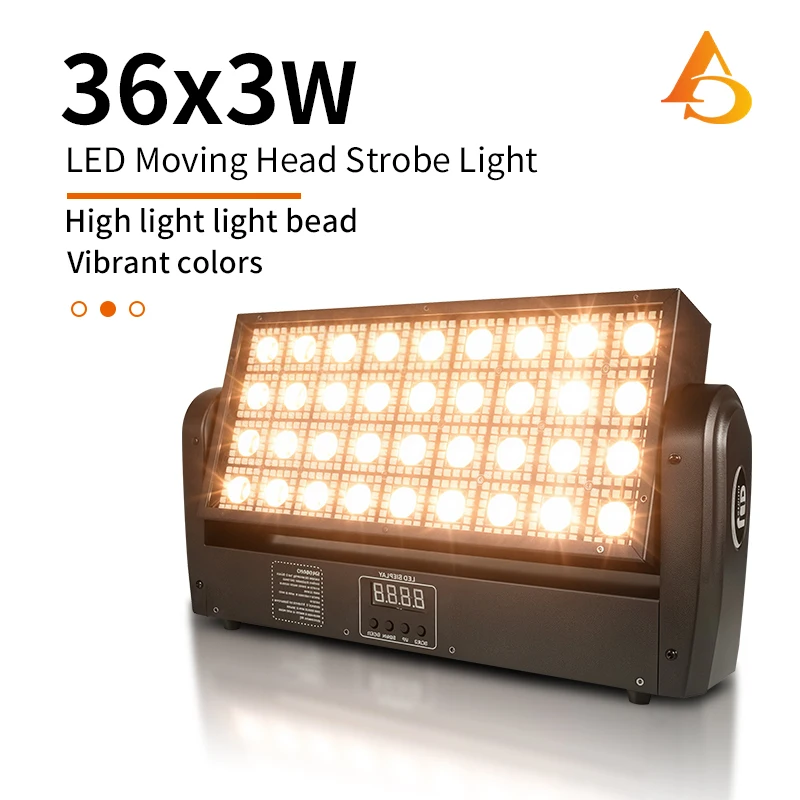 

AICPOSE 36 LED STROBE BEAM 200W Lights Stage Washing Moving Head Lighting With Warm White Effect DMX512 For DJ Disco Bar Party