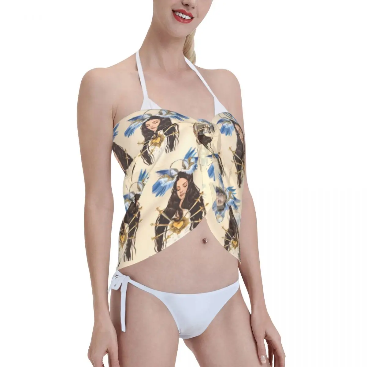 فستان شاطئ غير رسمي للمغني لانا ديل ري مخصص لتزيين موسيقى البوب للنساء ردائه قصير للشاطئ لملابس السباحة #4