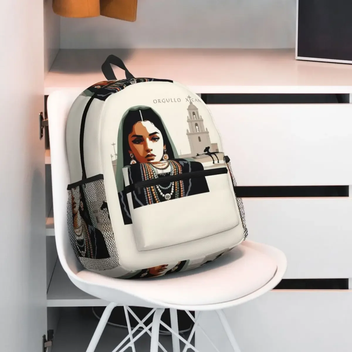 

Orgullo Xicana 17, рюкзак с добавлением типографии, рюкзак, большая вместительная детская сумка для книг, школьная сумка, сумки на плечо для мужчин и женщин