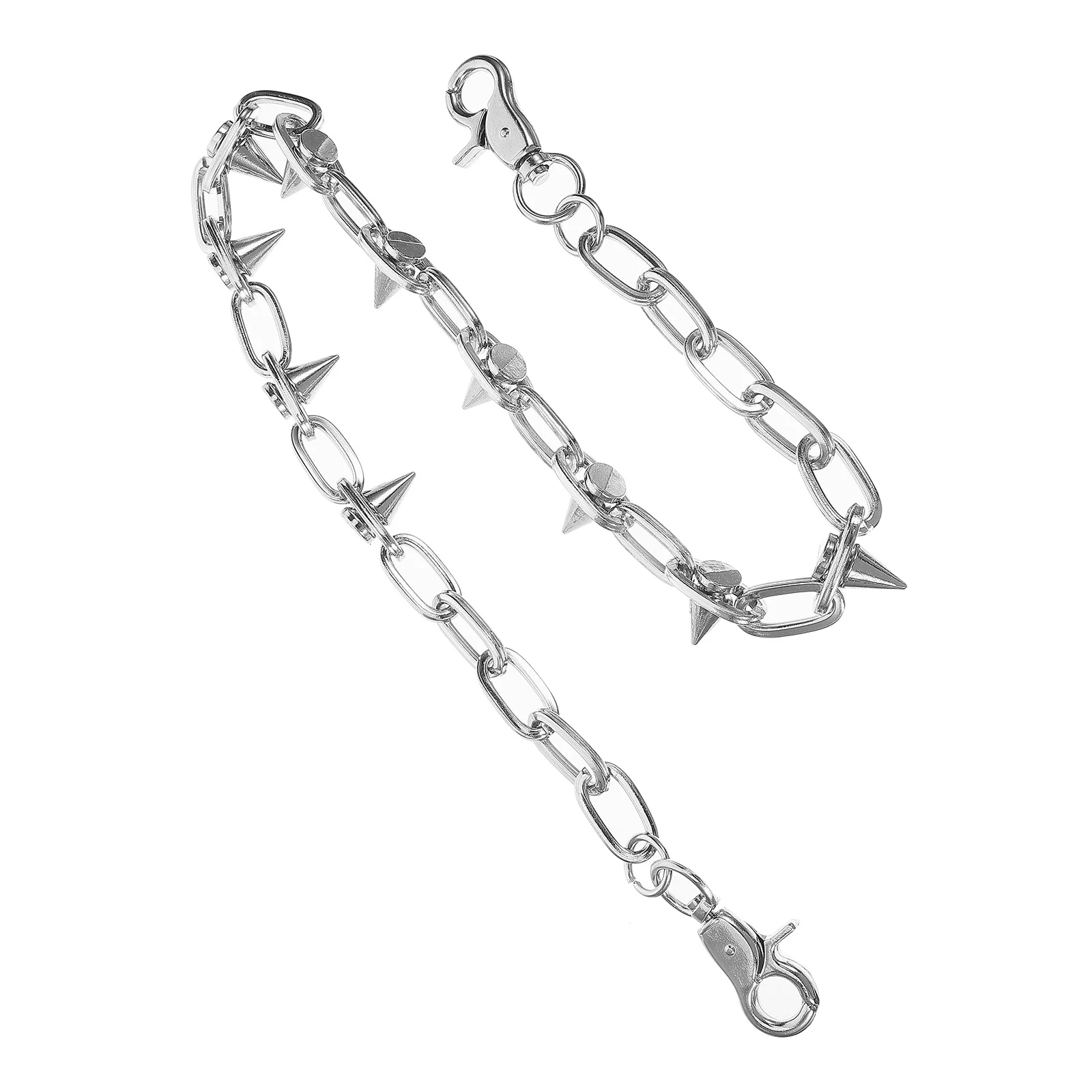 

Rivet Waist Chain Pants for Women Decorative Belt Men. Jeans Trousers Layered Metal Punk