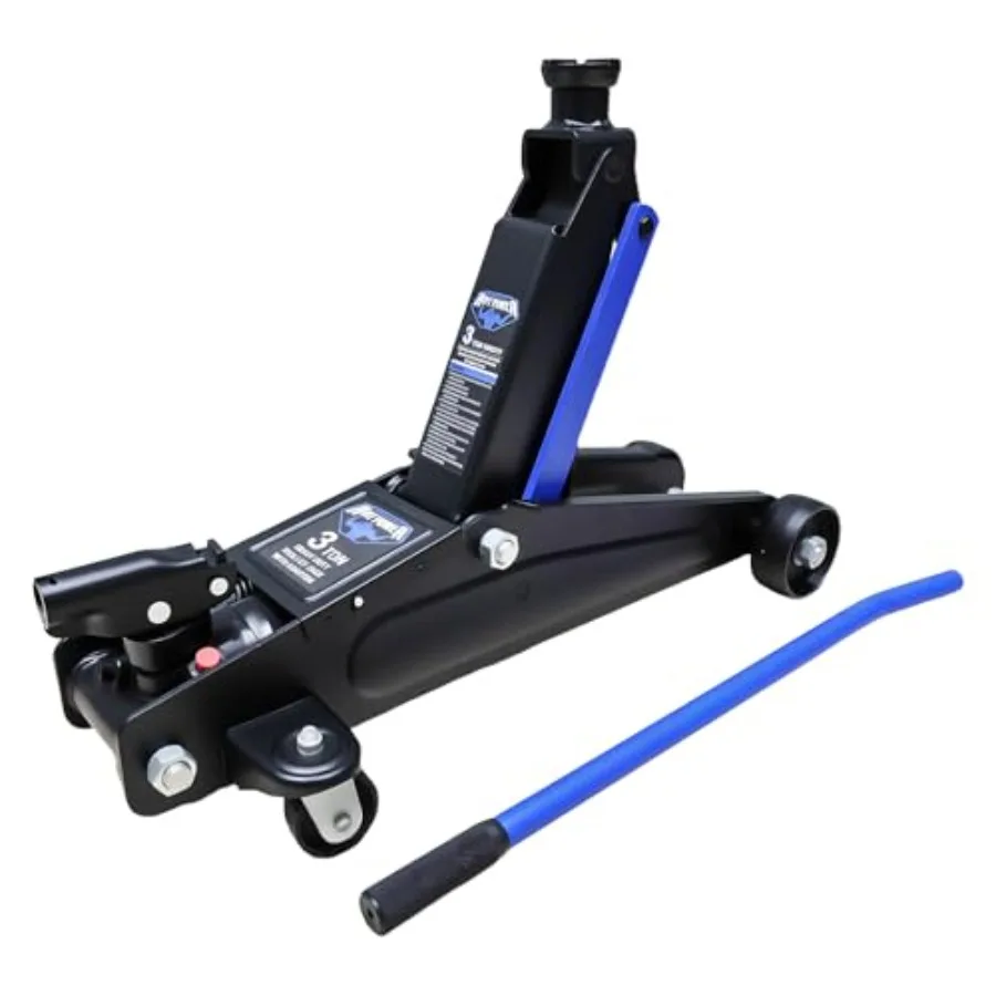 

3 Ton 6, 000 LBs Floor Jack for Sports Multi-Purpose Vehicles, Steel Construction, Red, Low-Profile Design with Fast Lift Stabl